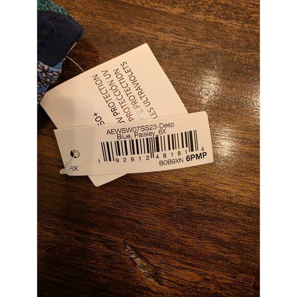 Amazon Essentials Bikini Bottom Blue Floral Size 6X Plus Size High Waist NWT - Picture 5 of 7